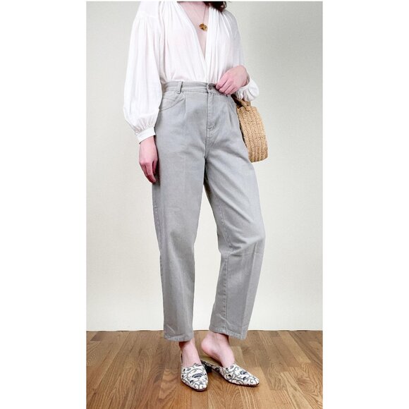 Vintage High Rise Waisted Denim Jean Pants Straight Wide Leg Coastal Old Money - Picture 2 of 7